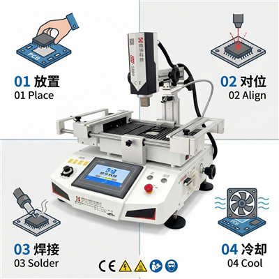 Statie de lipit cu aer cald